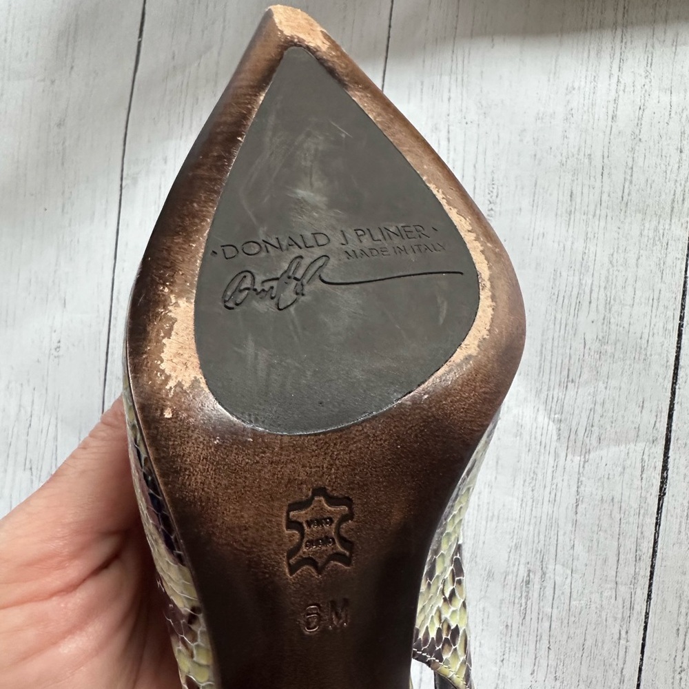 Python Print Patent Leather Strappy Pumps - image 4